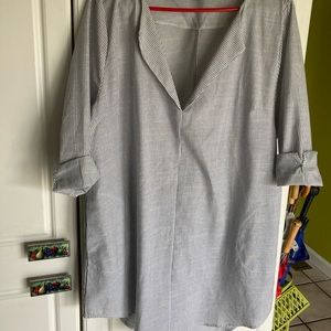 Pinstripe Tunic Top/Swimsuit Cover Up Ladies XL